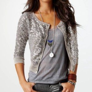 American Eagle Sequin Cardigan Sweater 